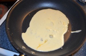 Frozen Pancakes spread batter