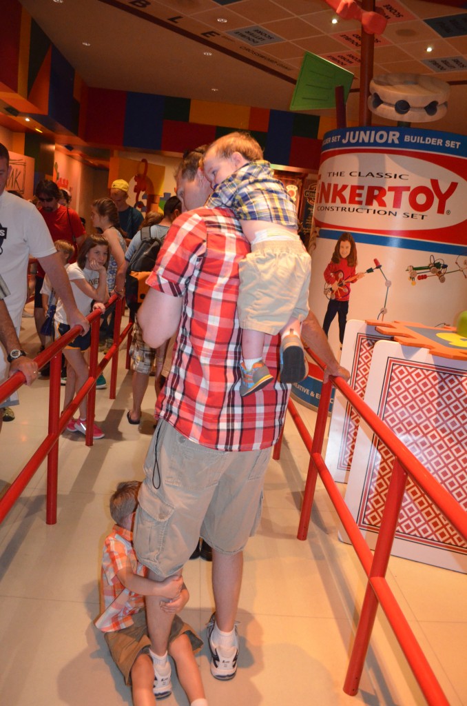 Giving the kids a ride through the long Toy Story Mania line