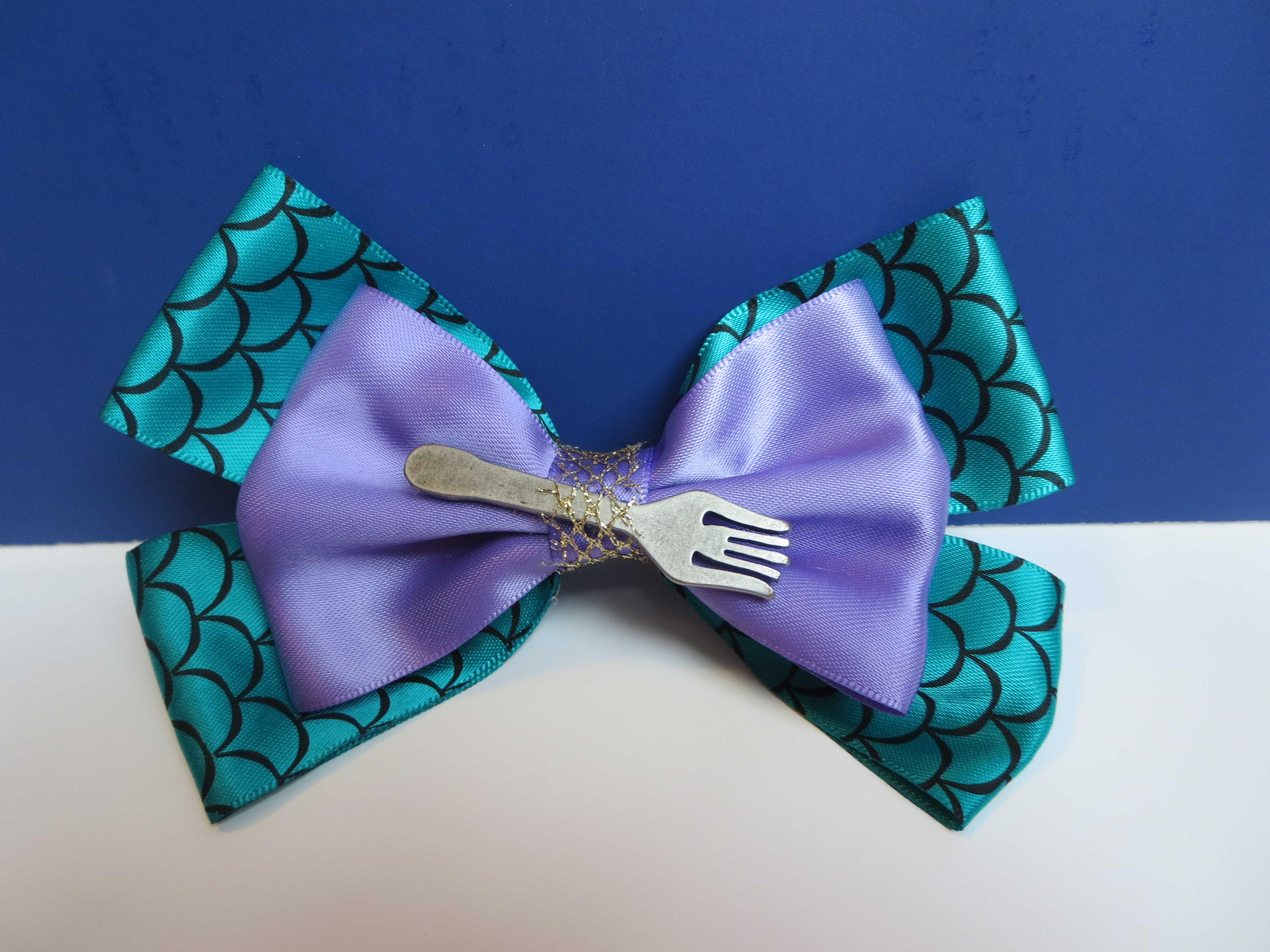 little mermaid blue hair bow