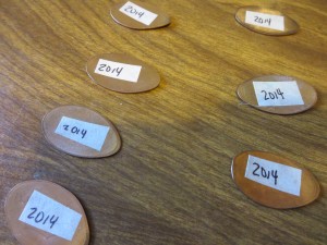 Packing pennies labeled