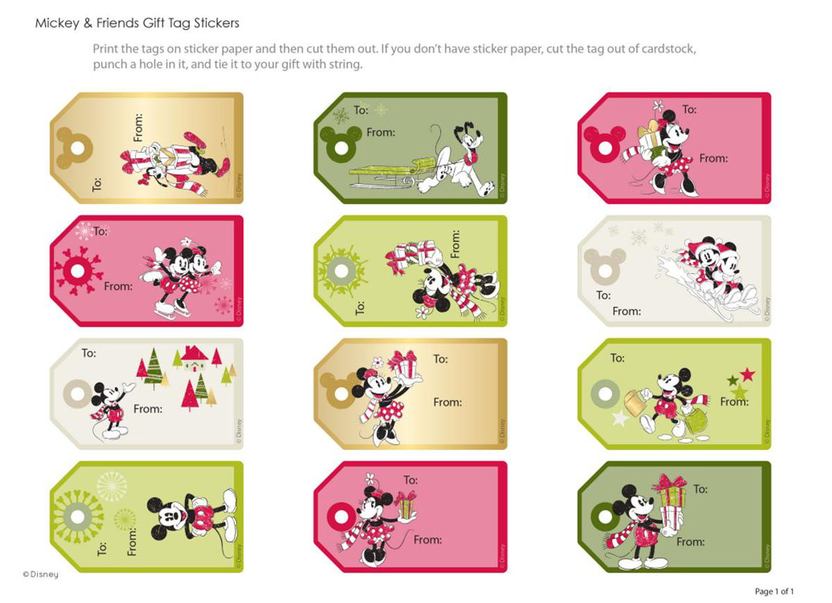 Disney Christmas Gift Tags